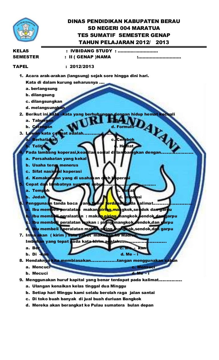 Soal bahasa indonesia