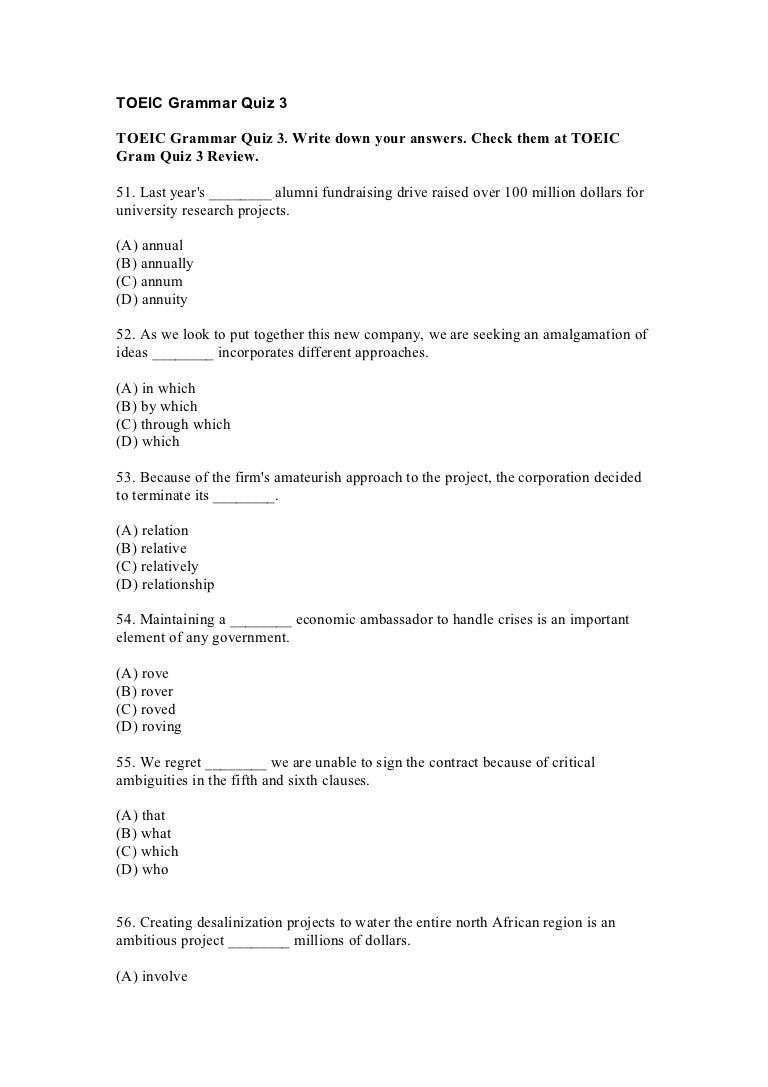  Soal  bahasa  inggris  toeic grammar  2