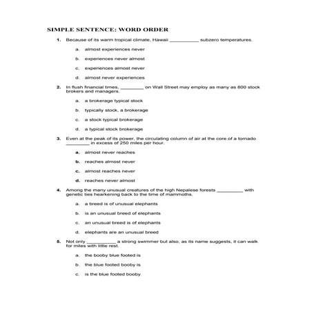 Soal bahasa inggris word order