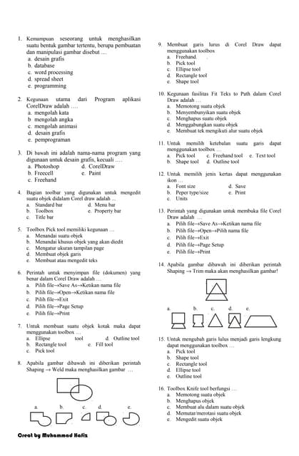 Latihan Soal Jawab Coreldraw Dasar Part1