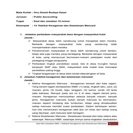 Soal dan Jawaban - ISBD