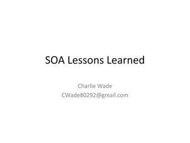 Soa Lessons learned