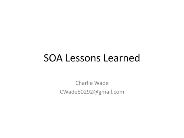Soa Lessons learned