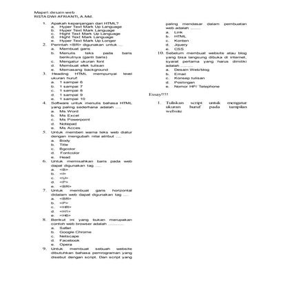 sOAL Soal html | PDF