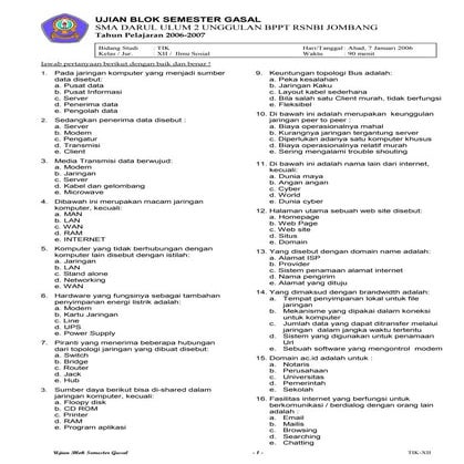 Latihan uas ganjil tingkat 3 | DOC