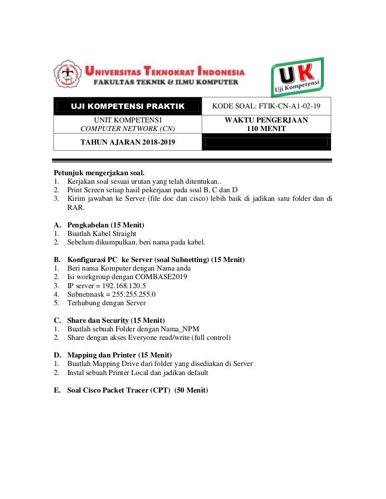 Soal Jarkom Ujicoba Revisi