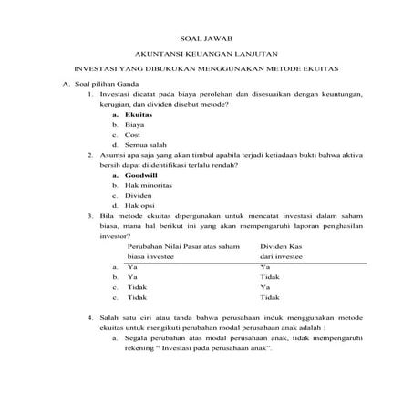 Soal jawab akuntansi lanjutan 2