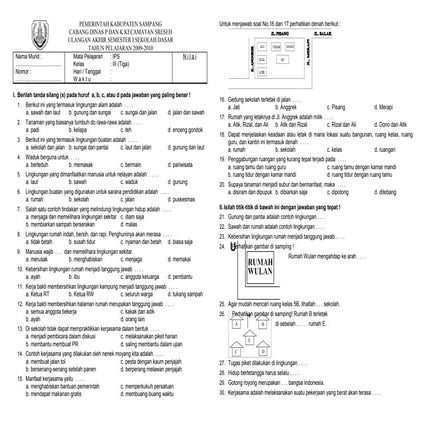 Kumpulan Soal 4 Mata Pelajaran SD/MI