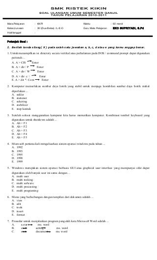 Soal kkpi kelas xii oke (2)