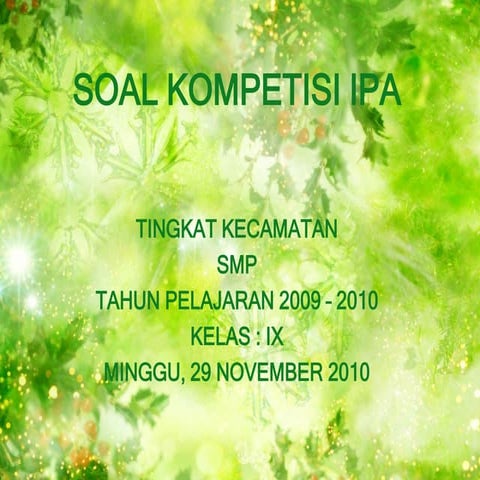Soal kompetisi ipa kls ix