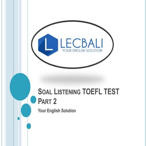 Contoh Soal listening TOEFL PBT part 2