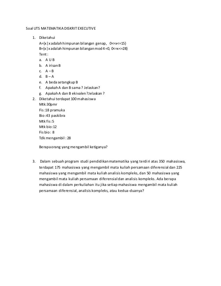 Soal Matdis