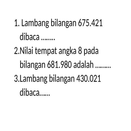 SOAL MATEMATIKA kelas 5 materi bilangan cacah | DOCX