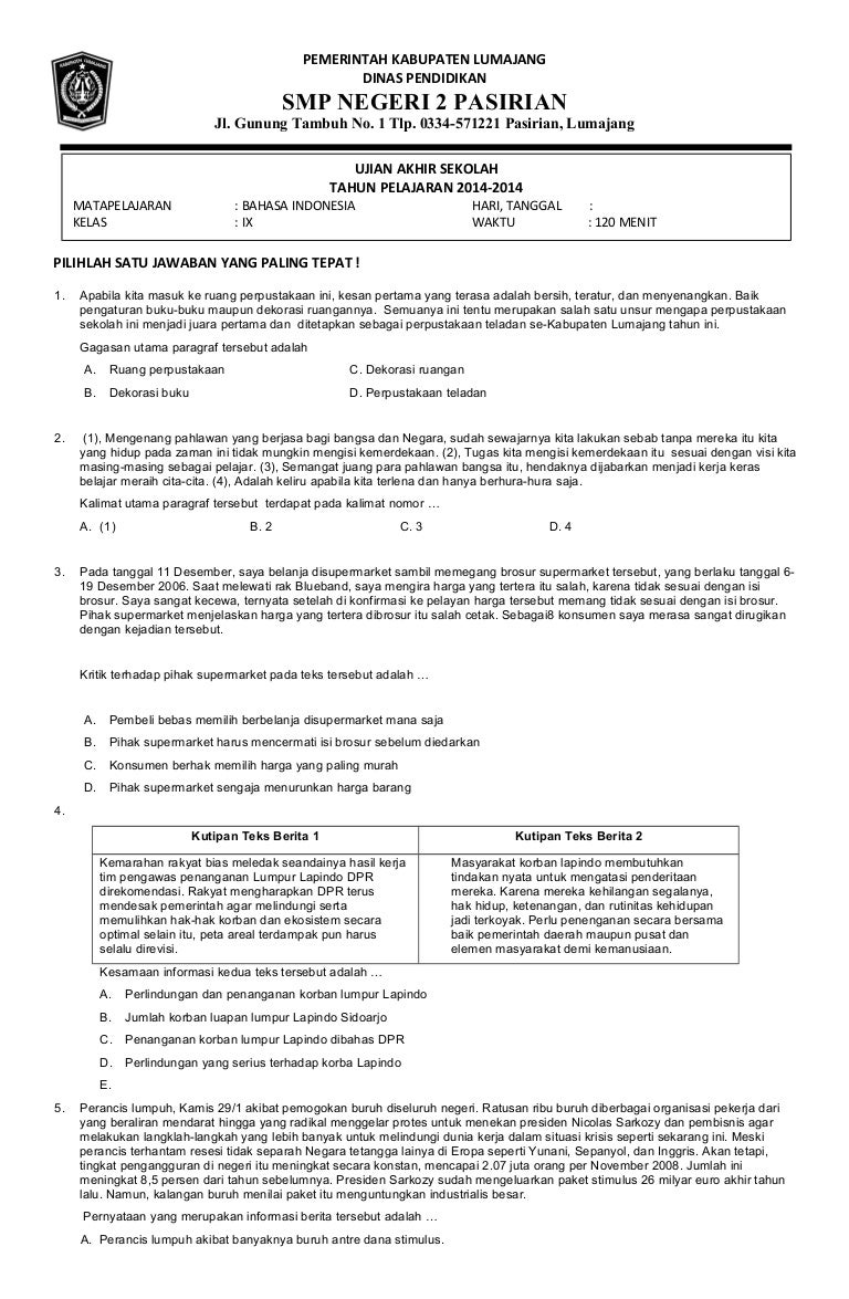 SOAL PENGAYAAN KELAS 9 SOAL PENGAYAAN KELAS 9
