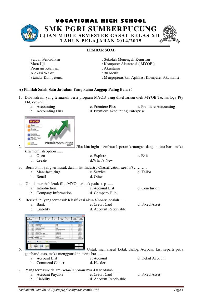 Soal Midle Semester Gasal Myob Kelas 12