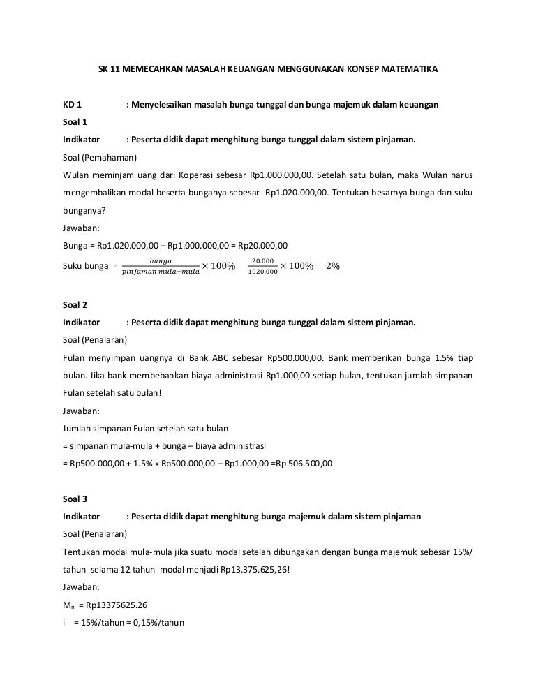 Soal Mtk Bismen Semua Sk 11 Essay Soal Mtk Bismen Semua Sk 11 Essay