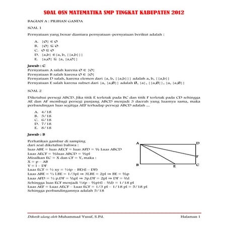 Soal osn 2012 smp dengan solusi