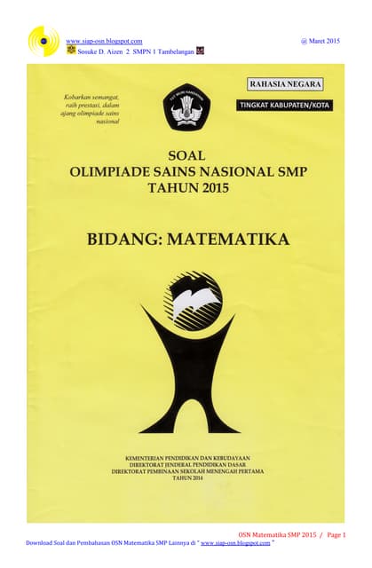 Soal Penyisihan Olmp Mat Smp Full Edition
