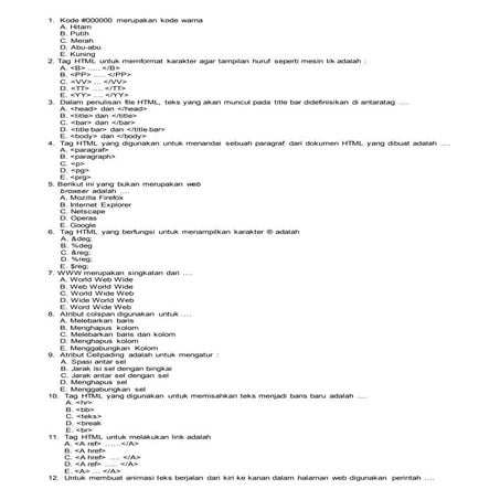 Soal pemrograman web gabungan
