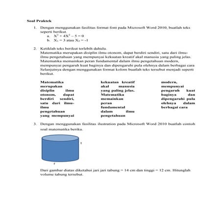 Soal praktek m.word