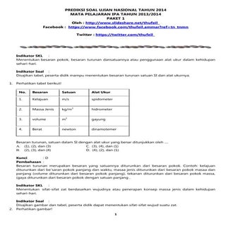 Soal Prediksi UN IPA SMP/MTs Tahun ...
