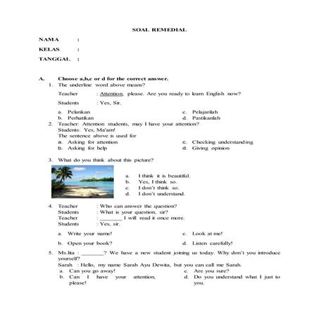 Soal Bahasa Inggris