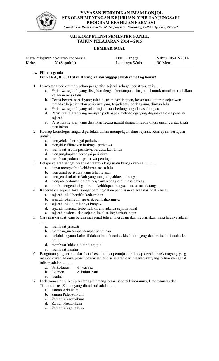 Soal Sejarah