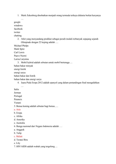 Soal Siswa Berprestasi