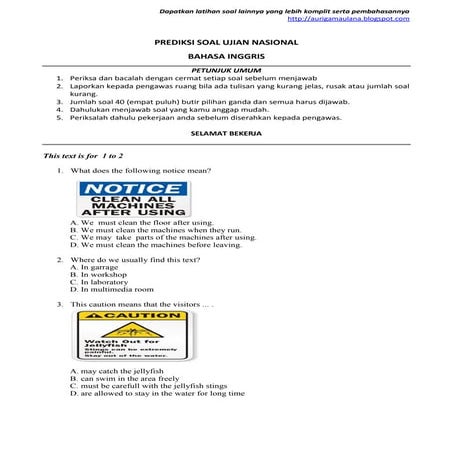 Soal smp bahasainggris