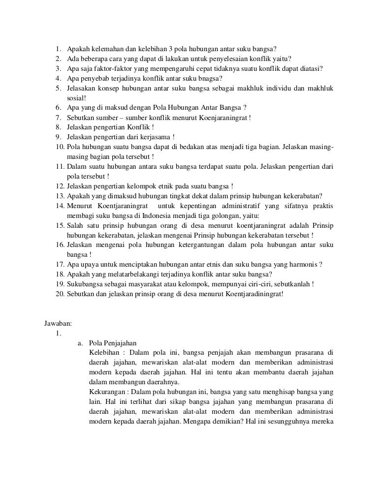 Kumpulan Soal Dan Jawaban Sosiologi Pedesaan Part 3