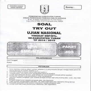 SOAL TRYOUT KAB. UJIAN NASIONAL (UN...
