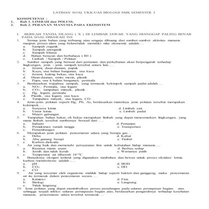 Soal uas biologi kelas xi