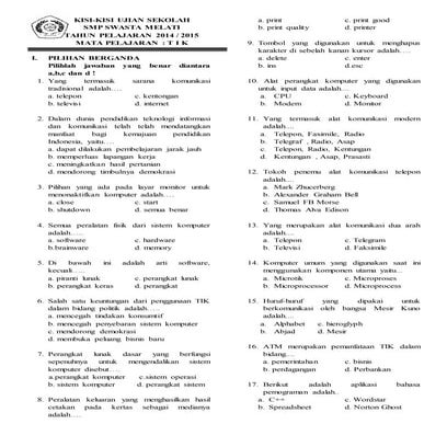 Soal Uas Tik Smp Docx