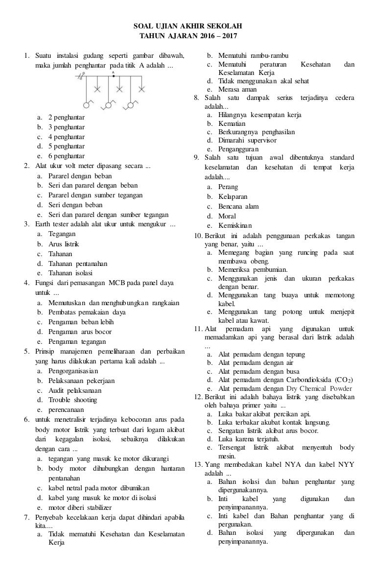 Soal ujian akhir sekolah Soal ujian akhir sekolah