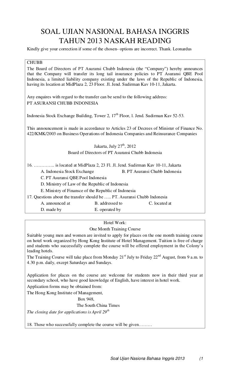 48++ 50 soal reading teks sma kls 3 ideas