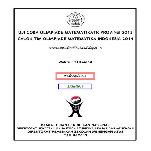 Soal uji coba osp 2013