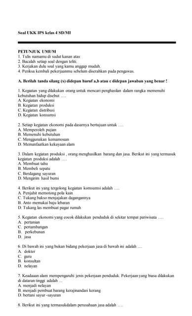 Menghadapi UKK Kelas 4 Tema 8