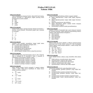 Soal un ebtanas fisika sma tahun 1986