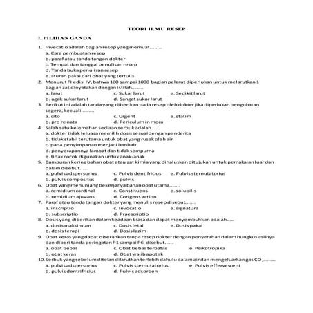 Catatan Farmasi - Bahasa Latin Resep | DOCX