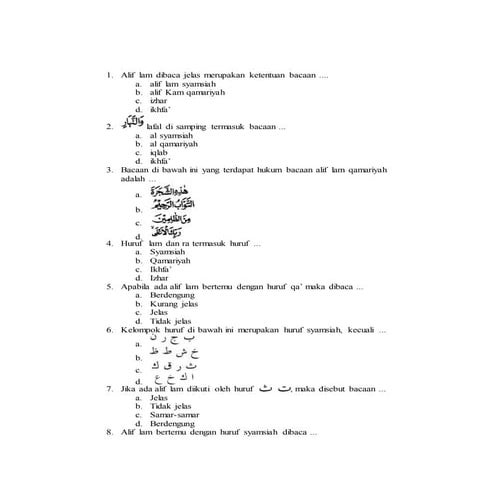 Soal uts kelas vii pai