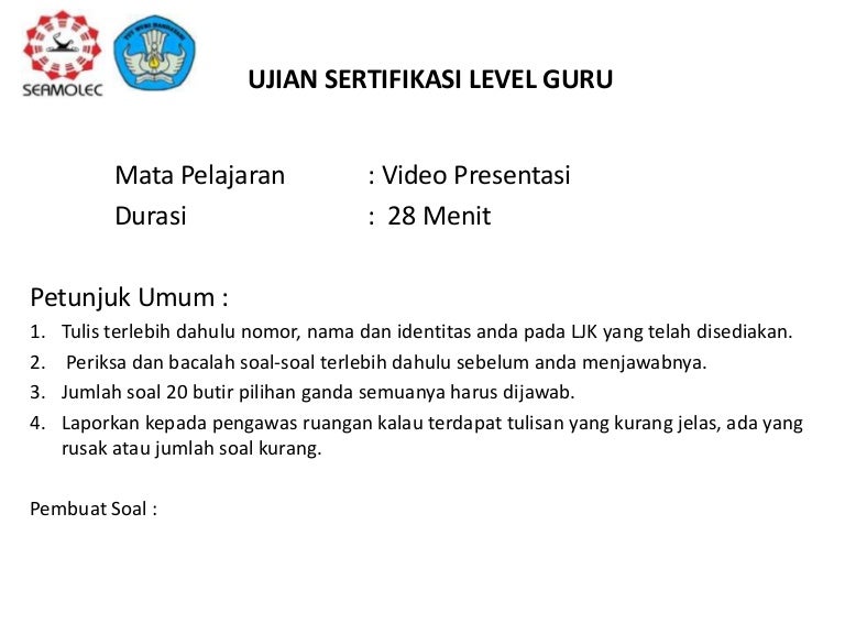 Soal Video Presentasi