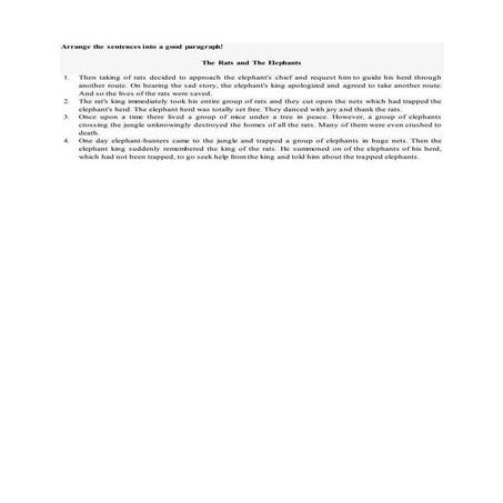 soal writing skill fable re-arrange the sentences