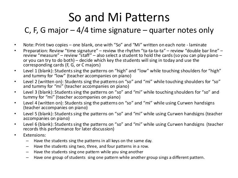 So and Mi Patterns Level 1