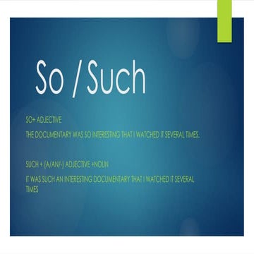 Uso de So and such estructura y ejemplos | PPTX