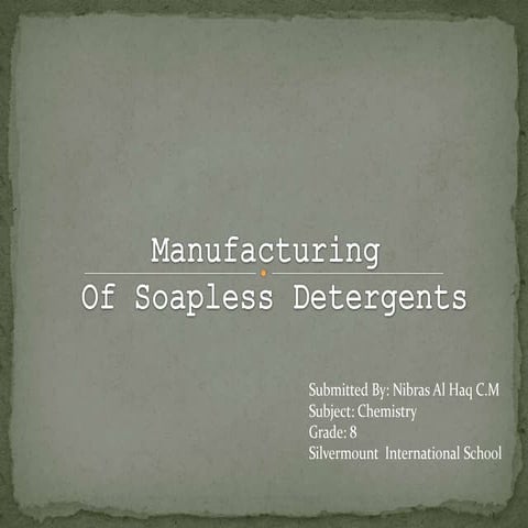 Soapless detergent