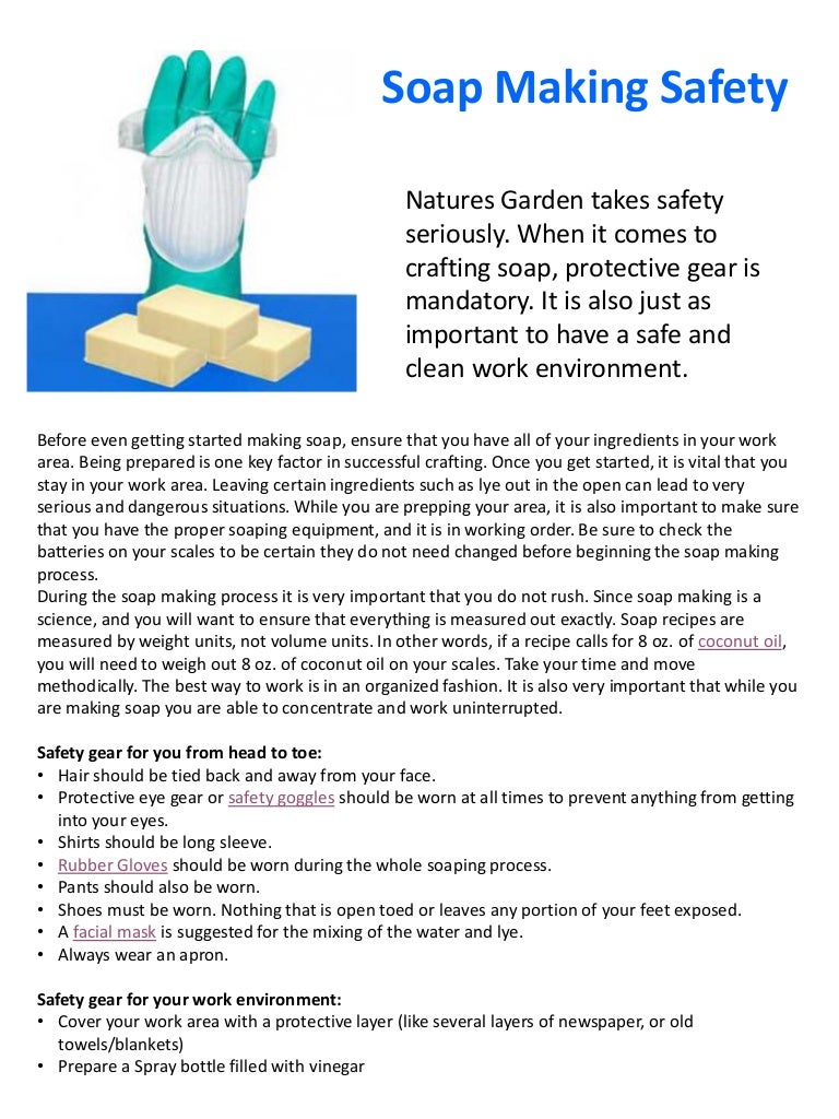 Soap making safety