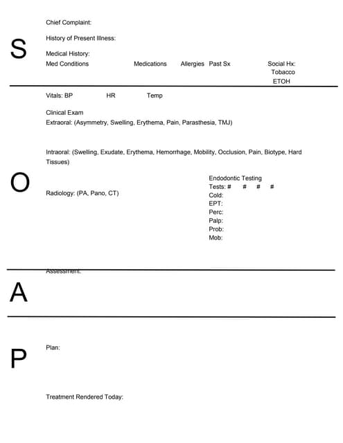 SOAP notes - Dentistry - WORD