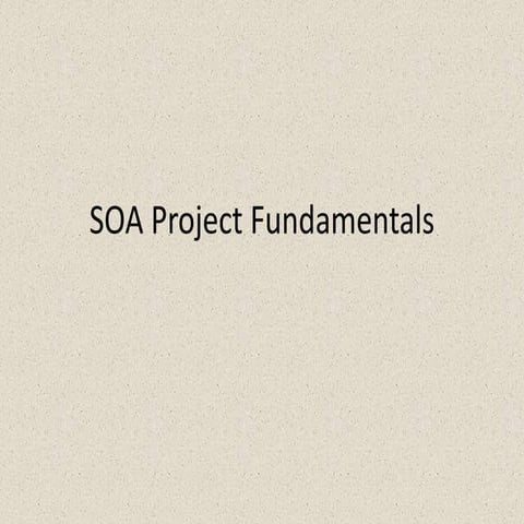 Soa project fundamentals