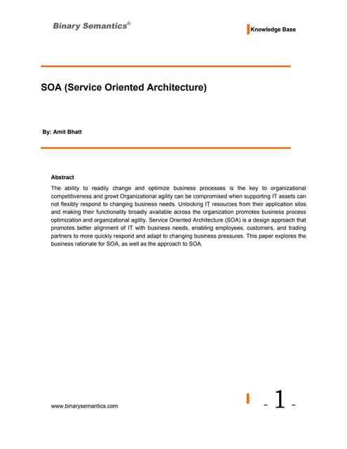 SOA (Service Oriented Architecture)