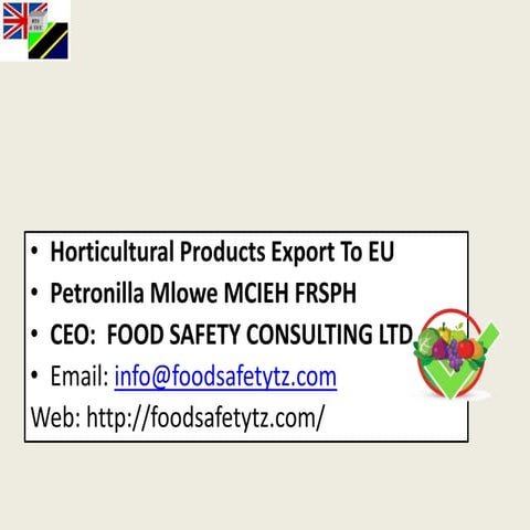 Horticultural Products Export to EU from Tanzania